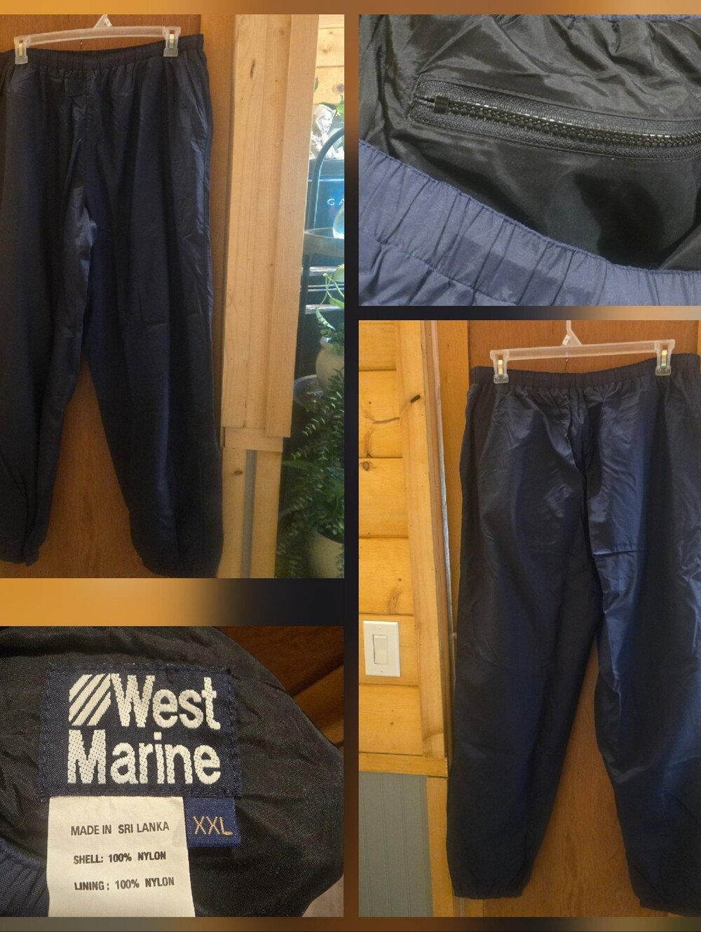 West marine mens XXL navy blue boating weatherproof pants